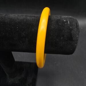 Yellow Bakelite Bangle Bracelet Vintage Plastic Costume Jewelry